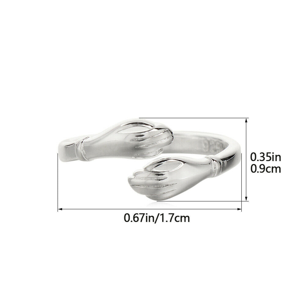 Lovers Gifts Wedding Bands Promise Open Finger Love Jewelry Adjustable Hug Ring