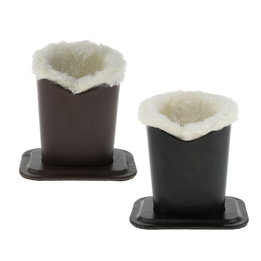 2 Pieces PU Leather Plush Lining Eyeglasses Holder Stand Upright Pen Holder