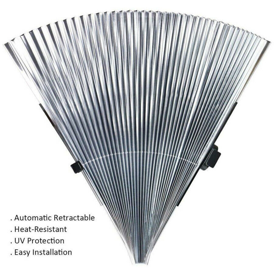 Car Retractable Front/Rear Window Sun Shade Visor 120x46cm with 2pcs Suckers