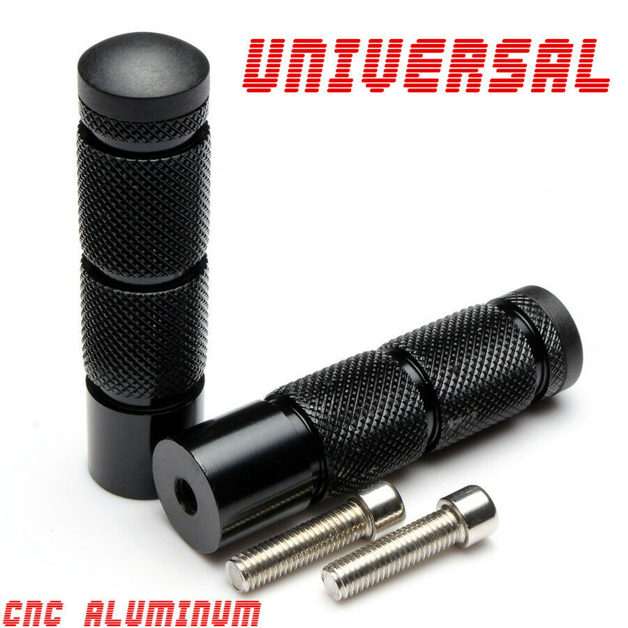 Pair CNC Aluminum Motorcycle Foot Pegs Footpegs Rear Set Foot Rests Pedals Black