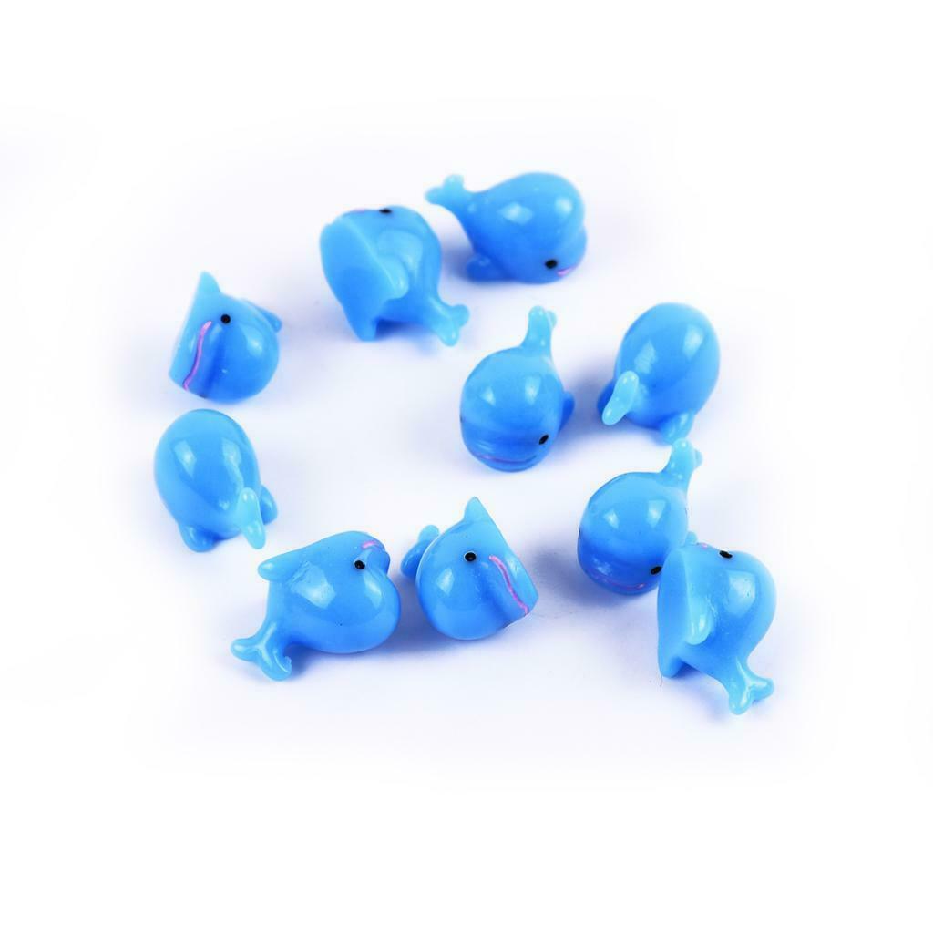 10pcs Aquarium Micro Landscape Decoration Fish Tank Ornament Dolphin Blue