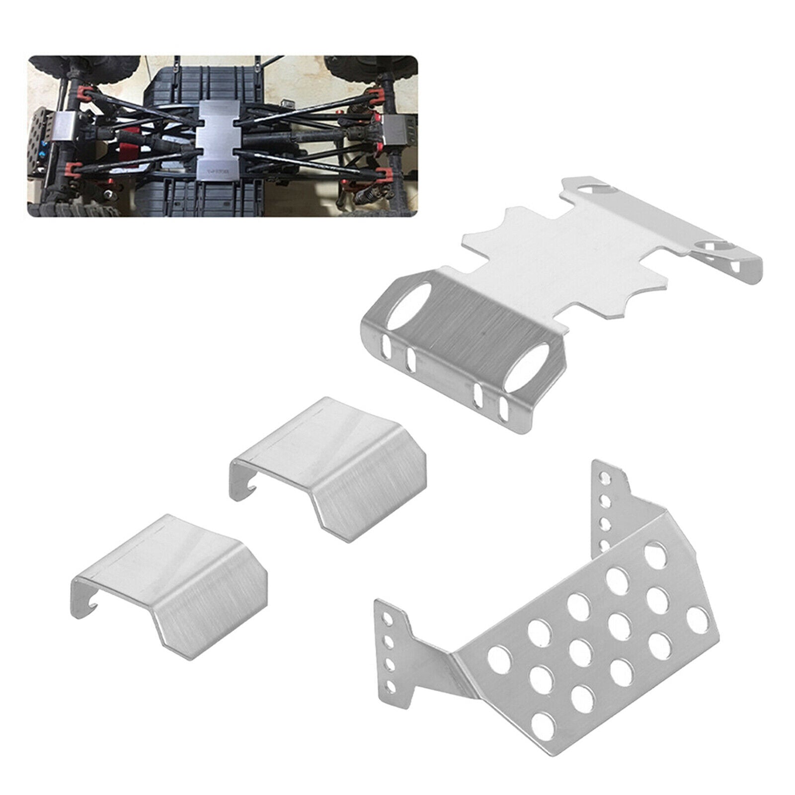 4x Chassis Armor for 1:10 Axial SCX10 II 90046 90047 RC Crawler Buggy Trucks