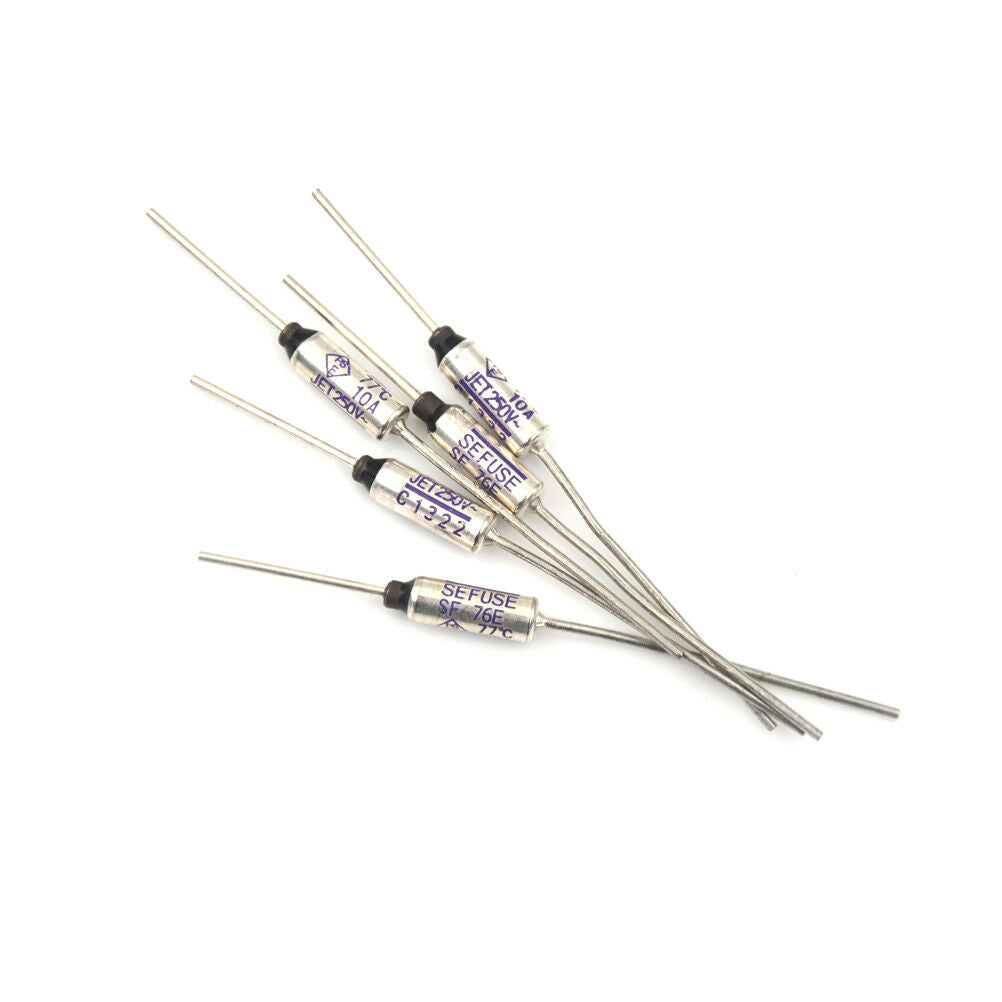 5pcs SF76E Sefuse Cutoffs Thermal Fuse 77°C 77 Celsius Degree 10A 25.l8