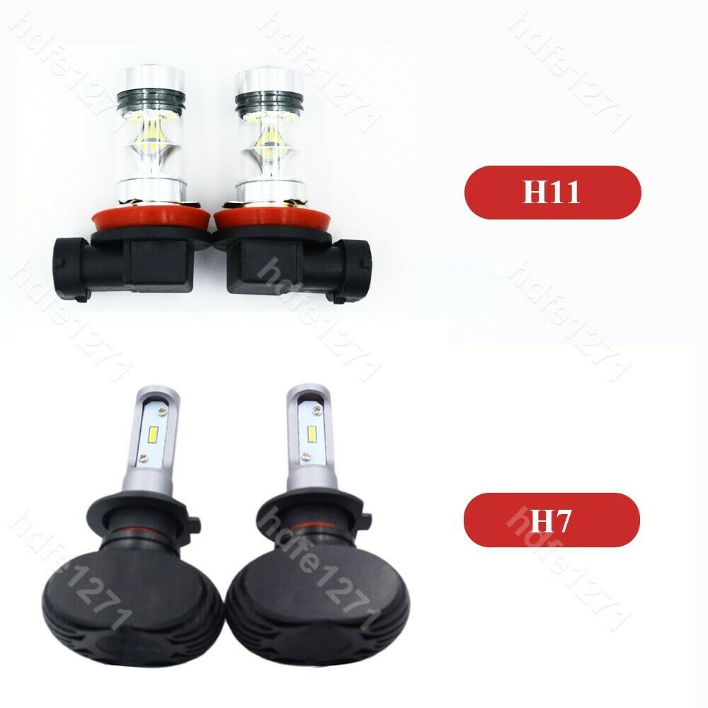 6X H7 H7 H11 Bright White LED Headlight Fog Light  Bulbs Fit VW For Tiguan 18-19