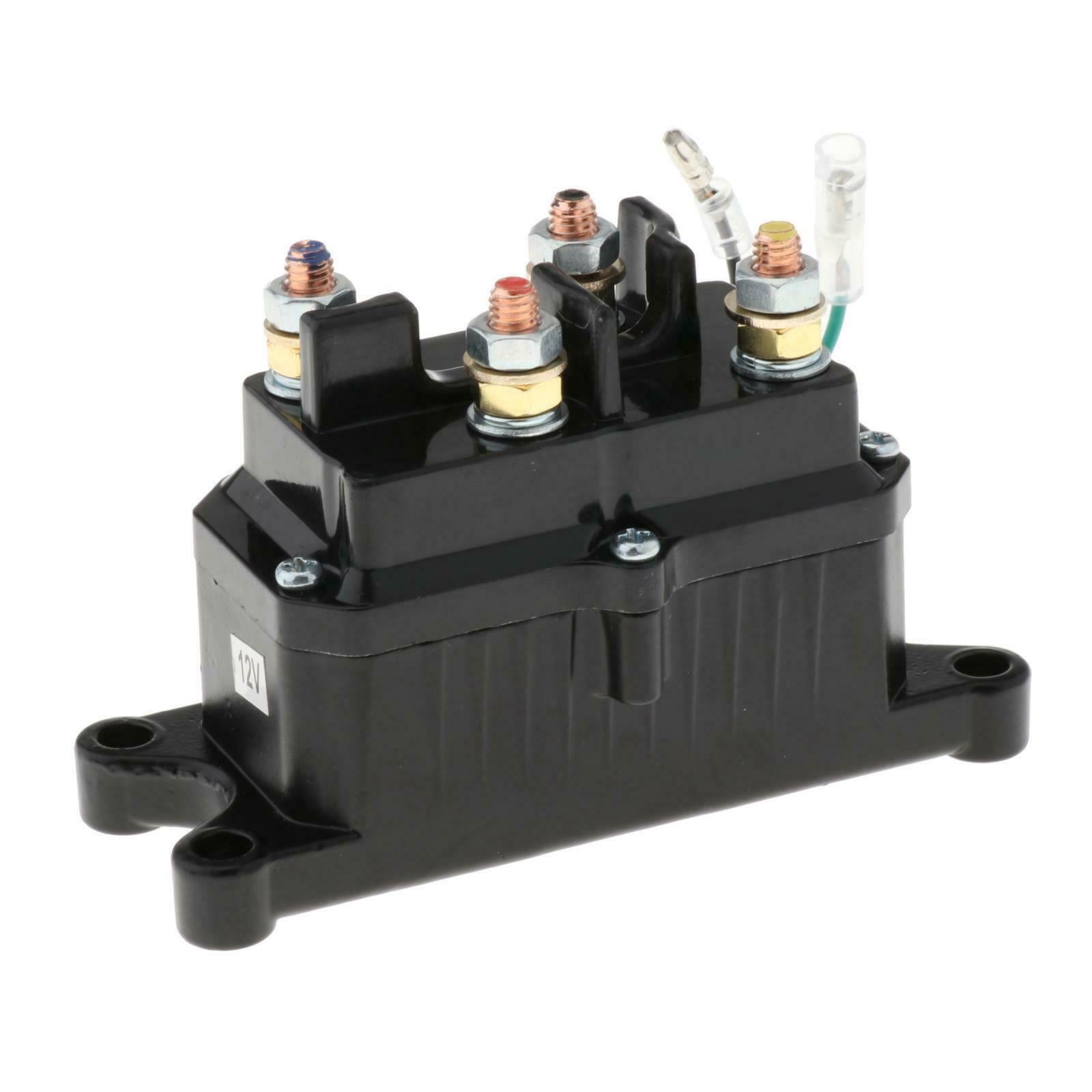 12V Winch Solenoid Relay with Winch Rocker Thumb Switch Set for ATV UTV