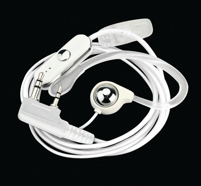 5Pc 2 Pin Earhook Earpiece Headset PTT Mic For Kenwood HYT BaoFeng Radio Whi USA