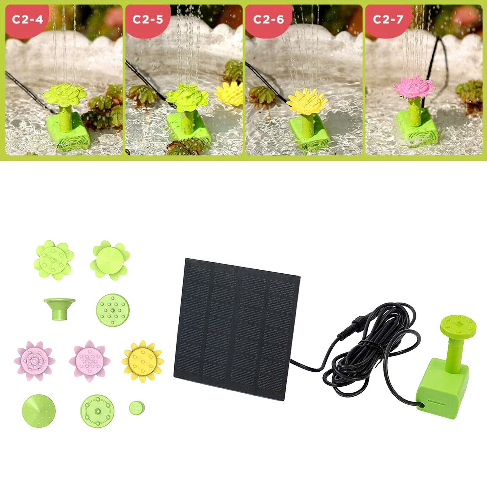 Mini 7V/1.4 W Solar Fountain Pump No Electricity Required for Pond BirdBath