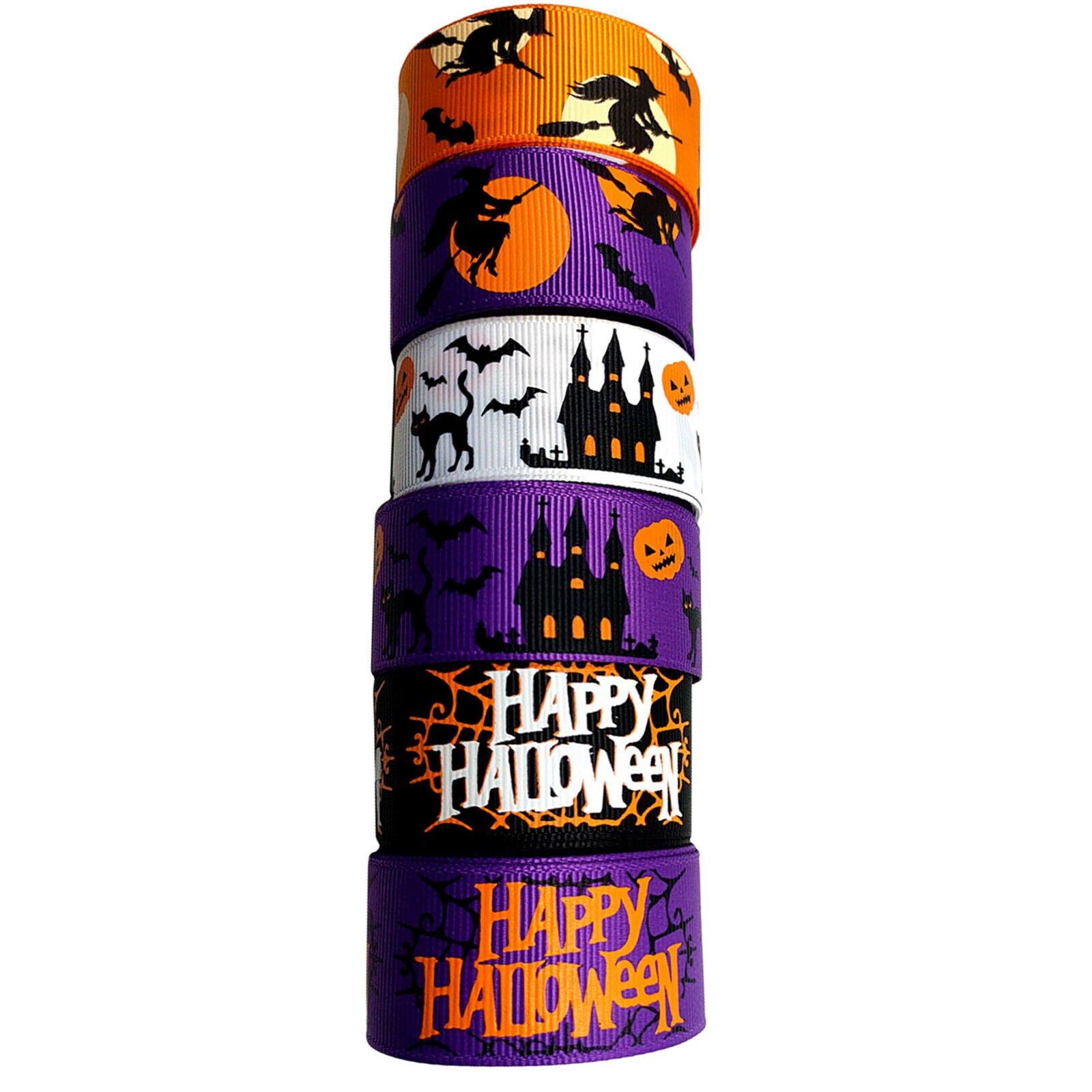 12yards Halloween Ribbon Ghost Grosgrain Ribbons Gift Wrapping Package Decor