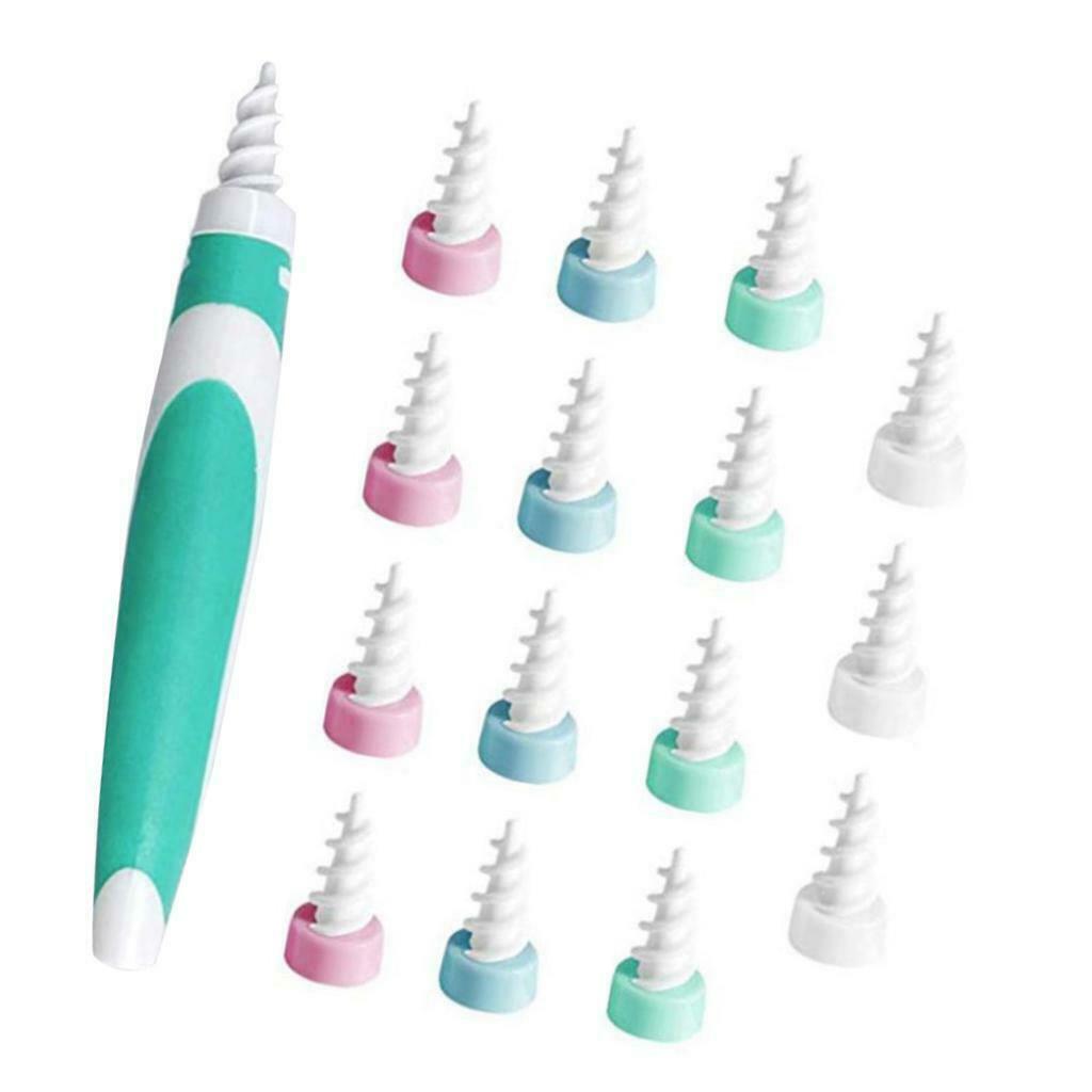 Ear Wax Removal Tool Remover Cleaner Spiral Earpick Tools with 16pcs Tips Set