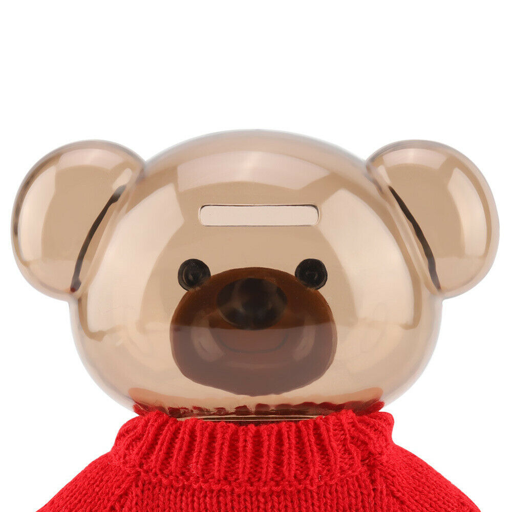 Piggy Bank Bear Shape Transparent Money Boxes Kid Gift Lovely Furniture Ornament