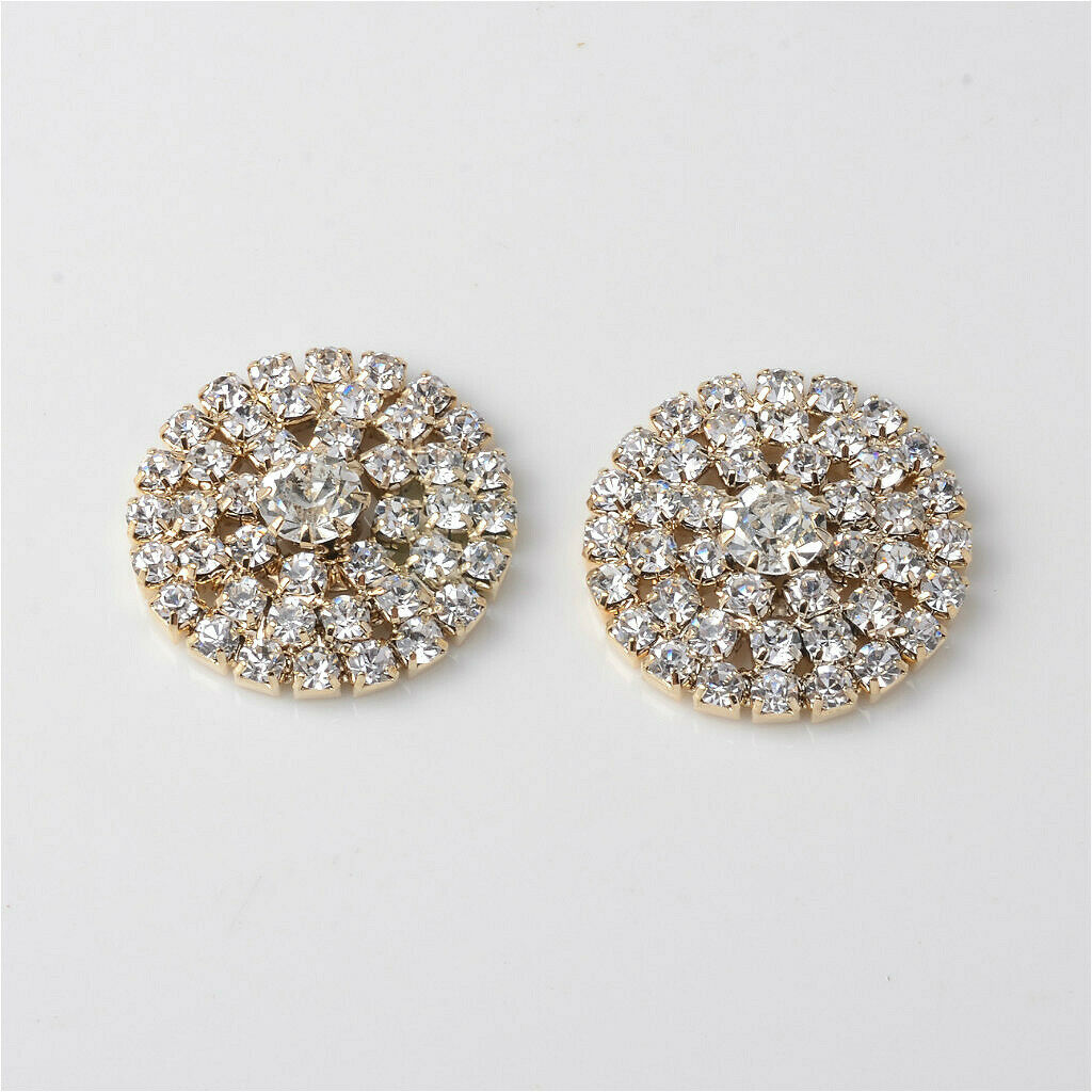 5pcs   Round   Alloy   Rhinestone   Crystal   Flatback   Craft   Buttons