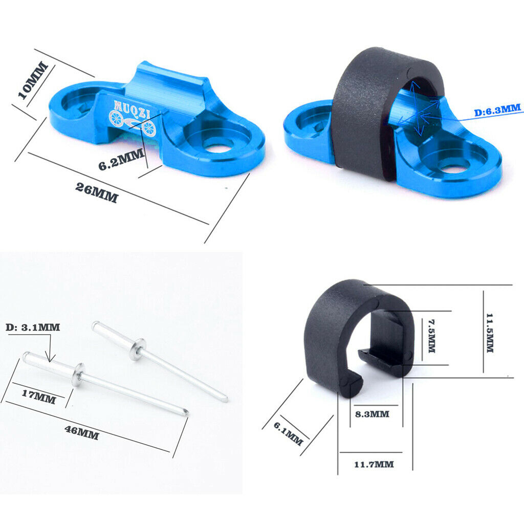 Set of 4 Bike Bicycle Brake Cable Housing Guide Hose C Clip Rivet Cycling