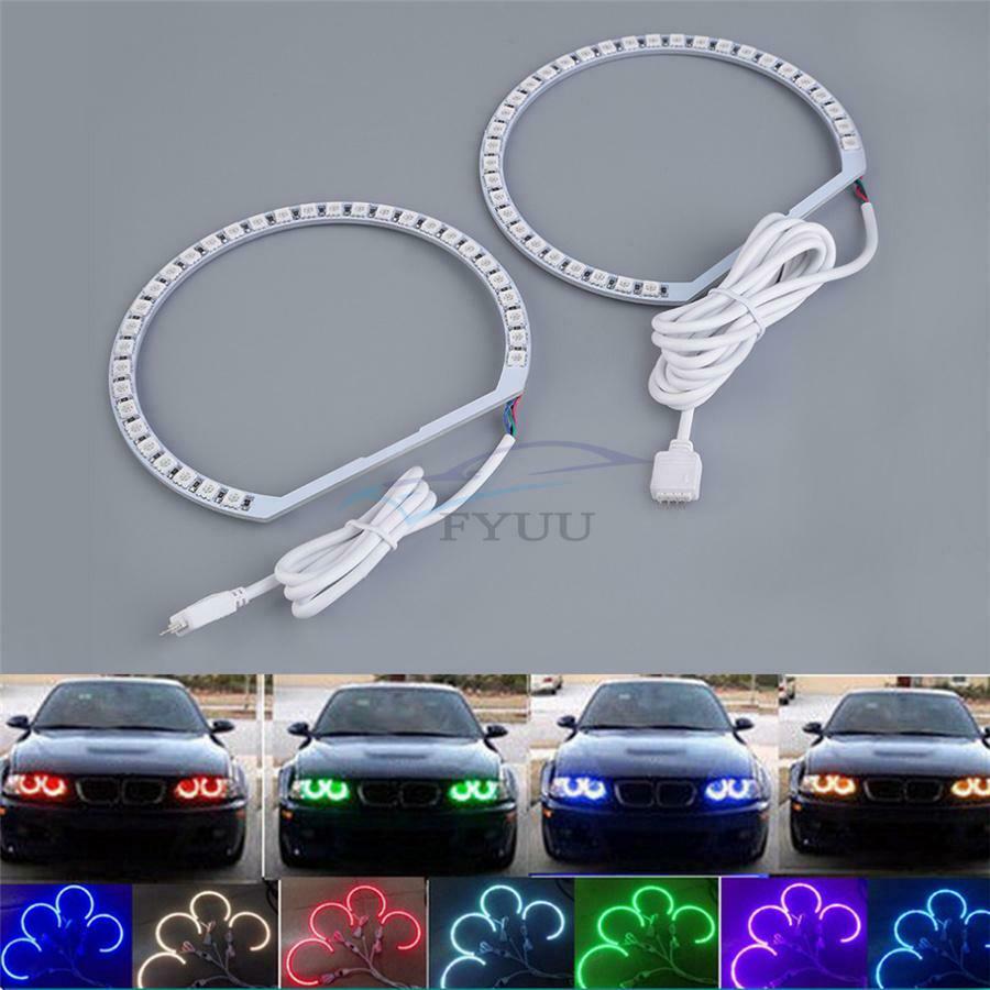 131mm6A 5050 SMD LED Angel Eye Ring With RGB Controller For92-98 BMW E36 3Series