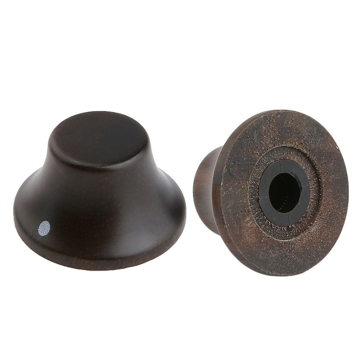 4x Rose Wooden Strat Style Bell Knobs Guitar Bass Top Hat Knob w/ Indicator Dot