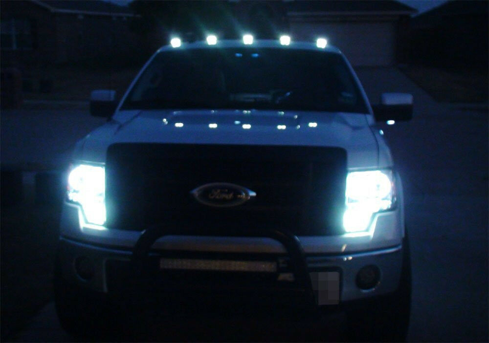 5x Smoked Lens+White LED Light Truck SUV Off Road Cab Roof Running Marker Lights