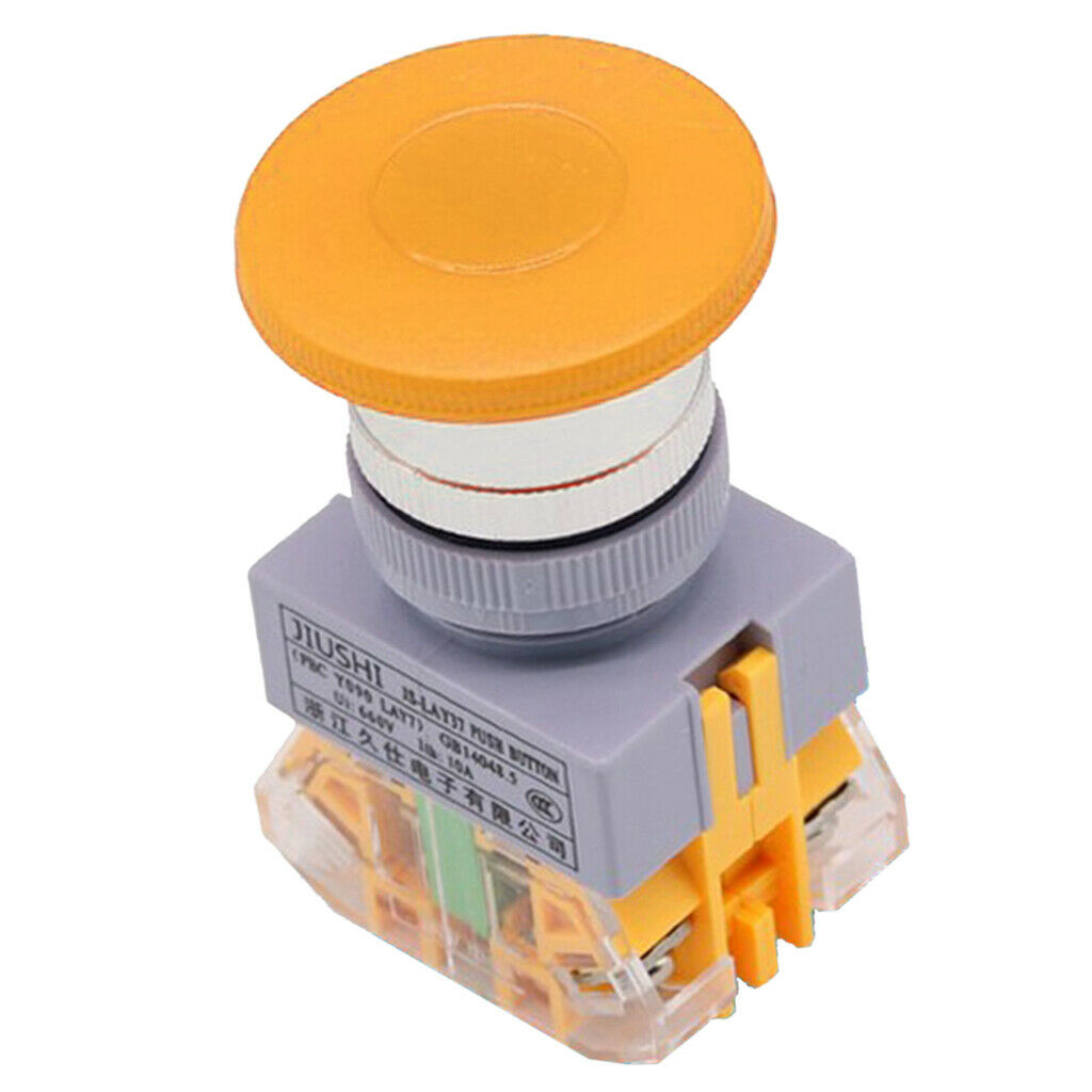 Emergency Stop Switch Yellow Panel Emergency Stop Button 22mm
