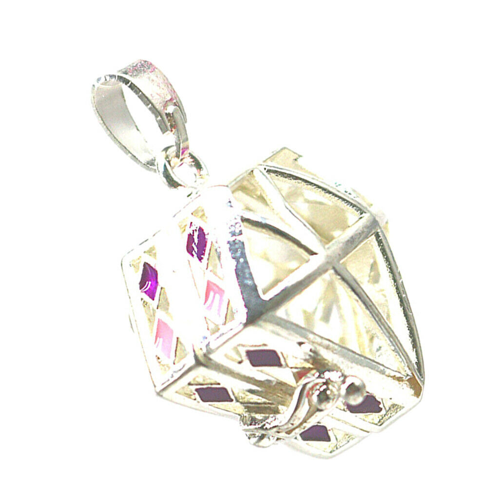 Hollow Diamond Rhombus&Ball Shape Copper Jewelry Necklace Pendant for DIY(2)