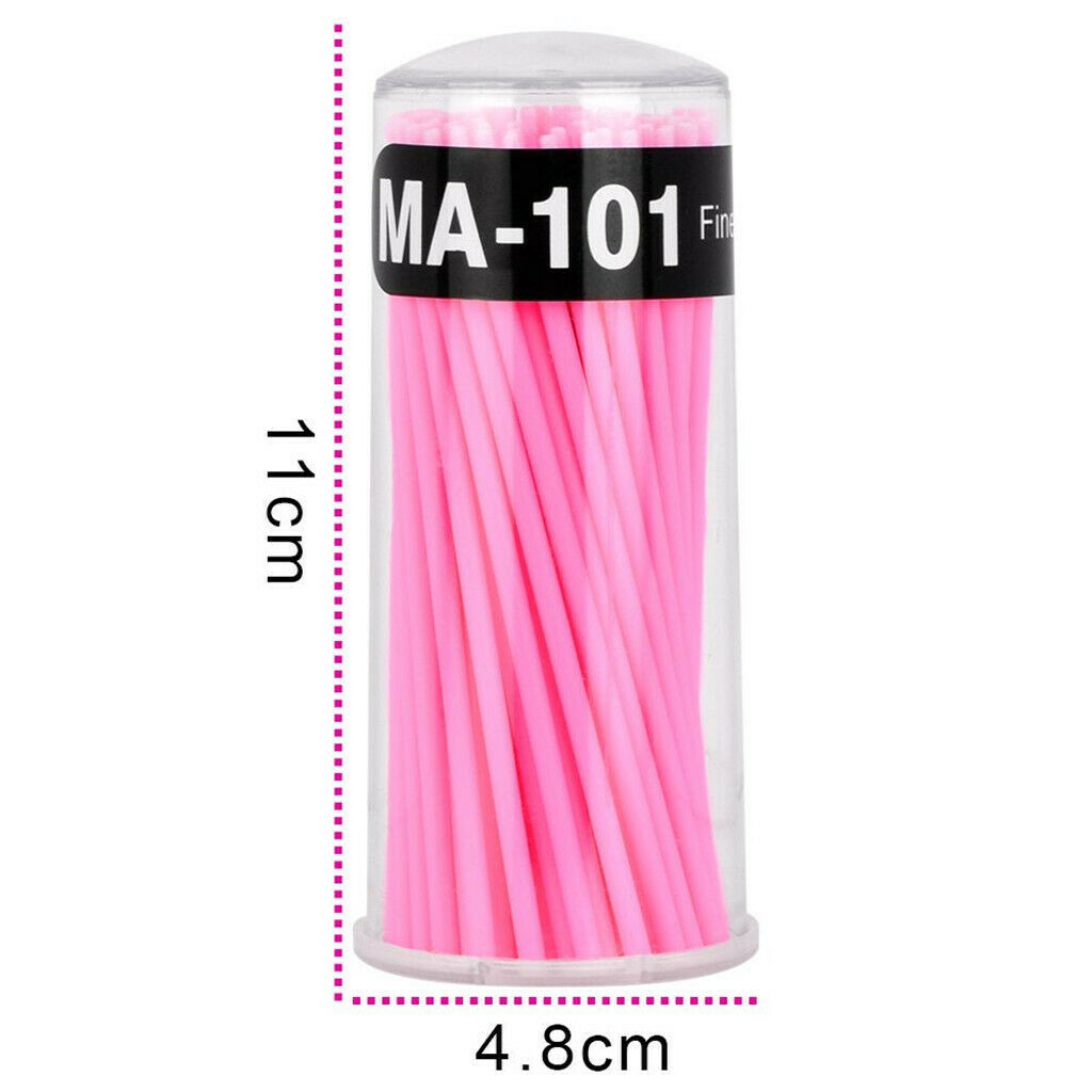 200 lot Microblading Eyelash Glue Micro Brushes Applicators Tools Pink+White