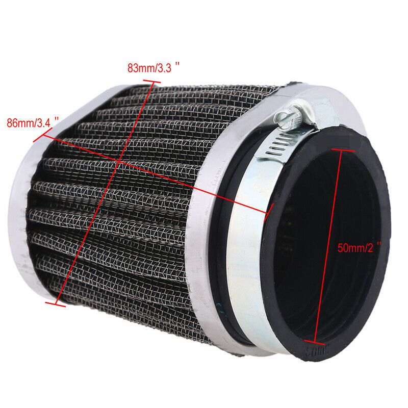 2PCS 50mm Motorcycle Air Filter Engine Cleaner Inlet Adjustable Pod Connector