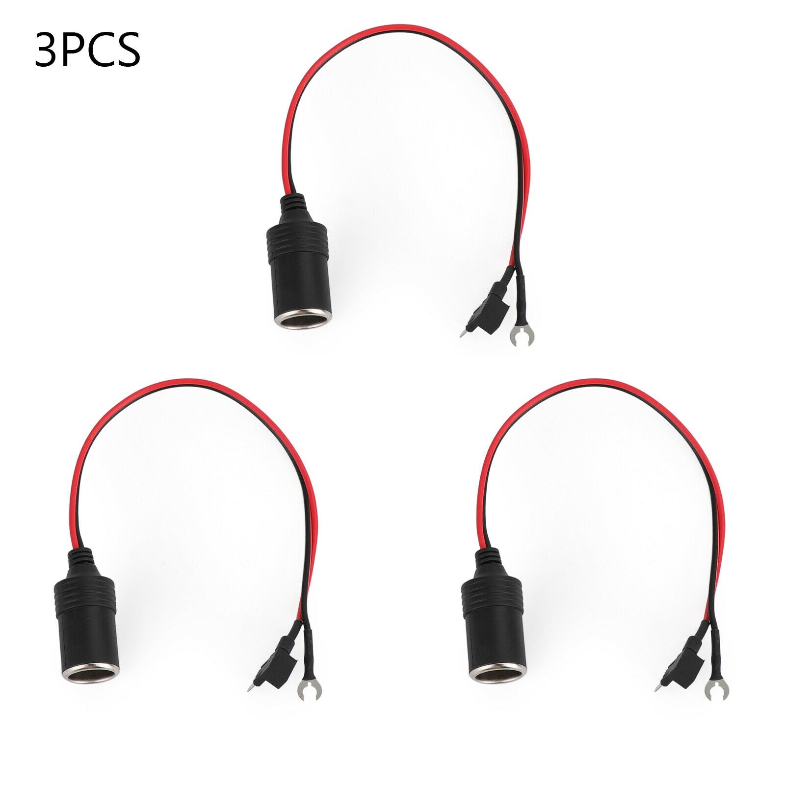 3x Female Socket extension Plug Connector Adapter Small Size Pure Copper Cable