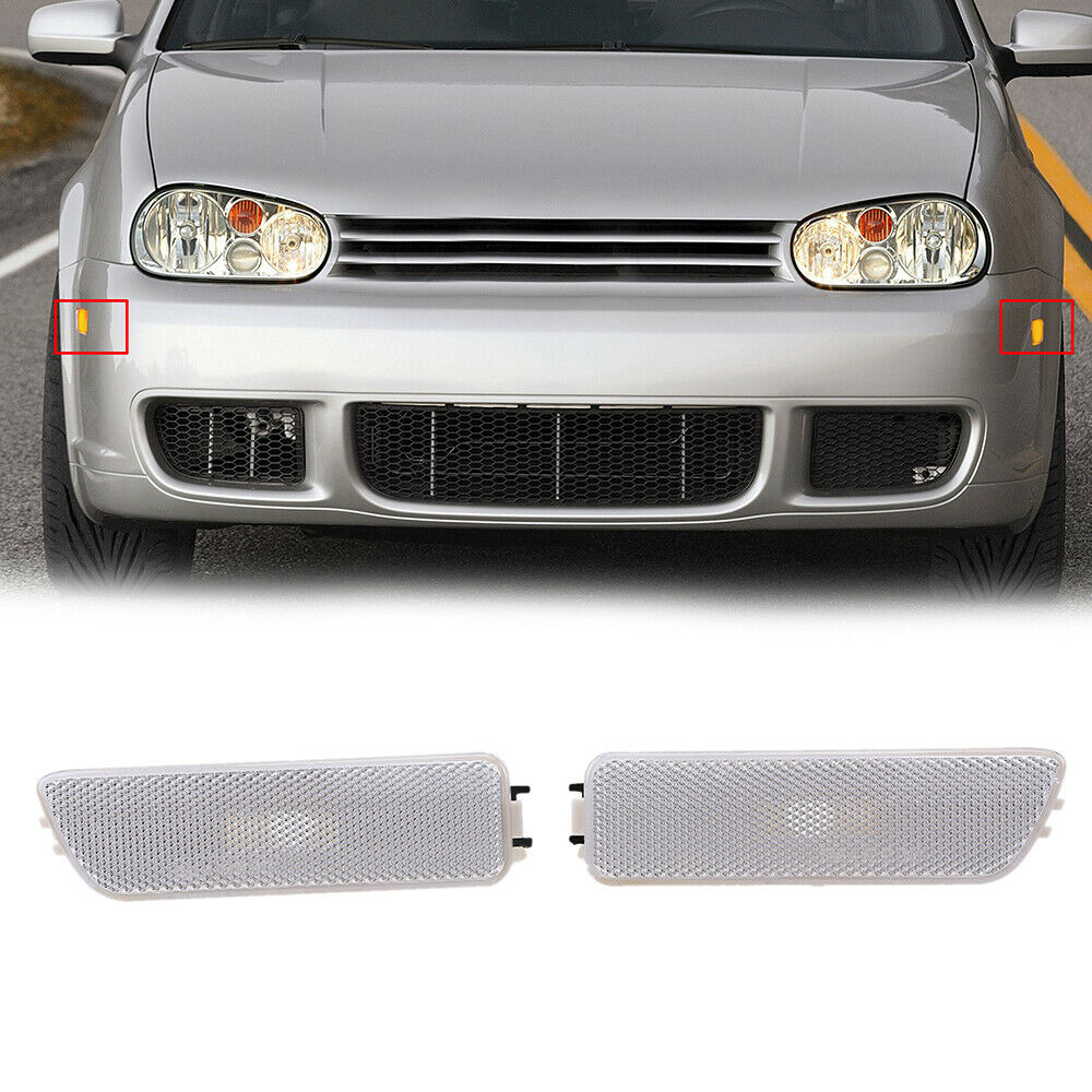 2PCS  Bumper Fender Side Marker Corner Light Lamp For VW Jetta Golf MK4 1999-05