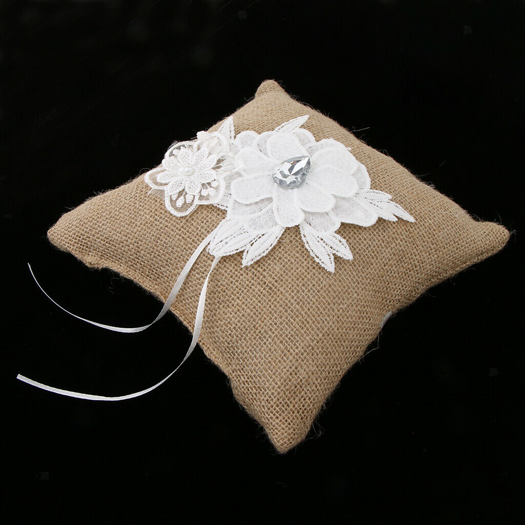 Wedding  Flower Cushion Cushion Holder - Burlap - Rustic Country