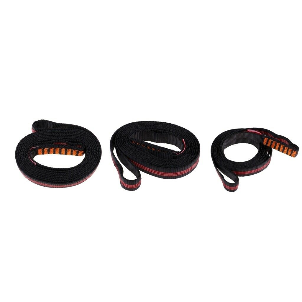 3 Pieces Polyester Rock Climbing Sling Webbing Rope Flat Belt Protector