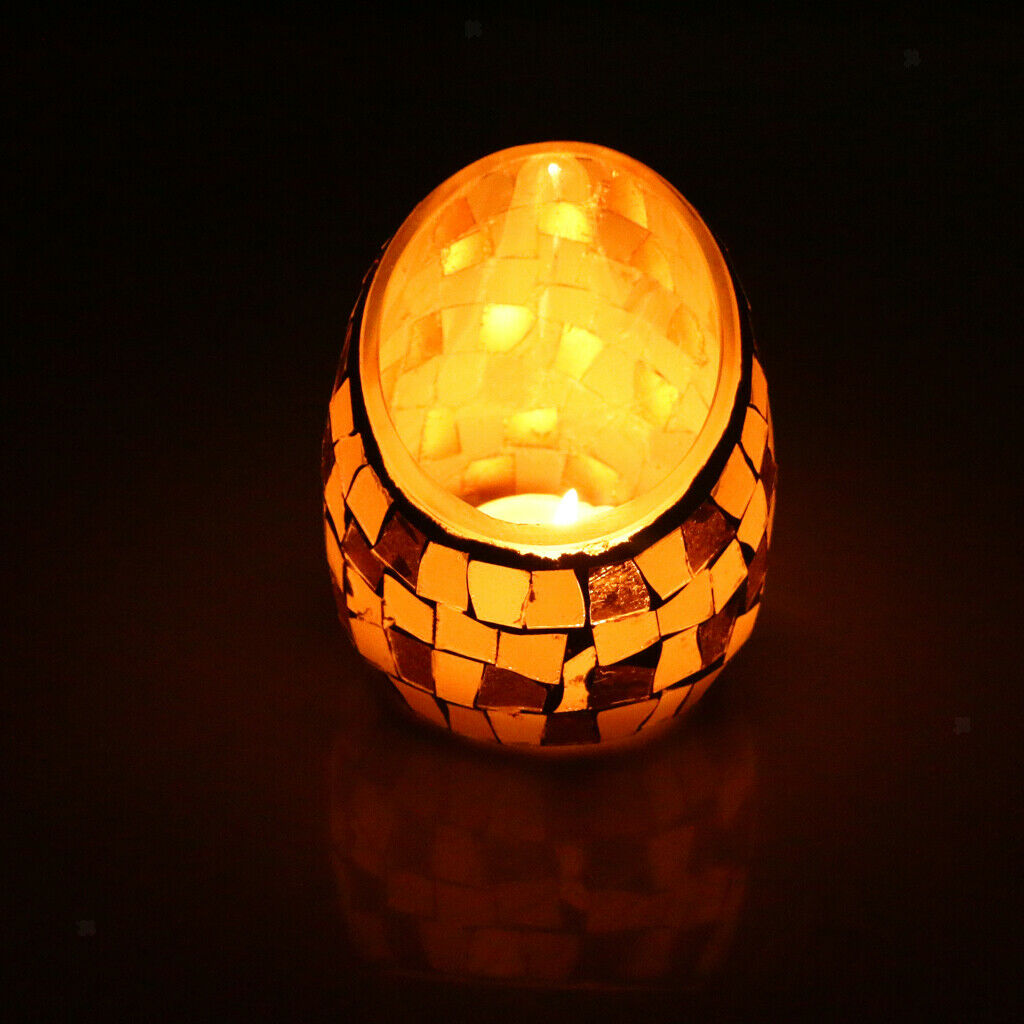 Crackle Pattern Mosaic Candle Holder Valentine's Day Decoration