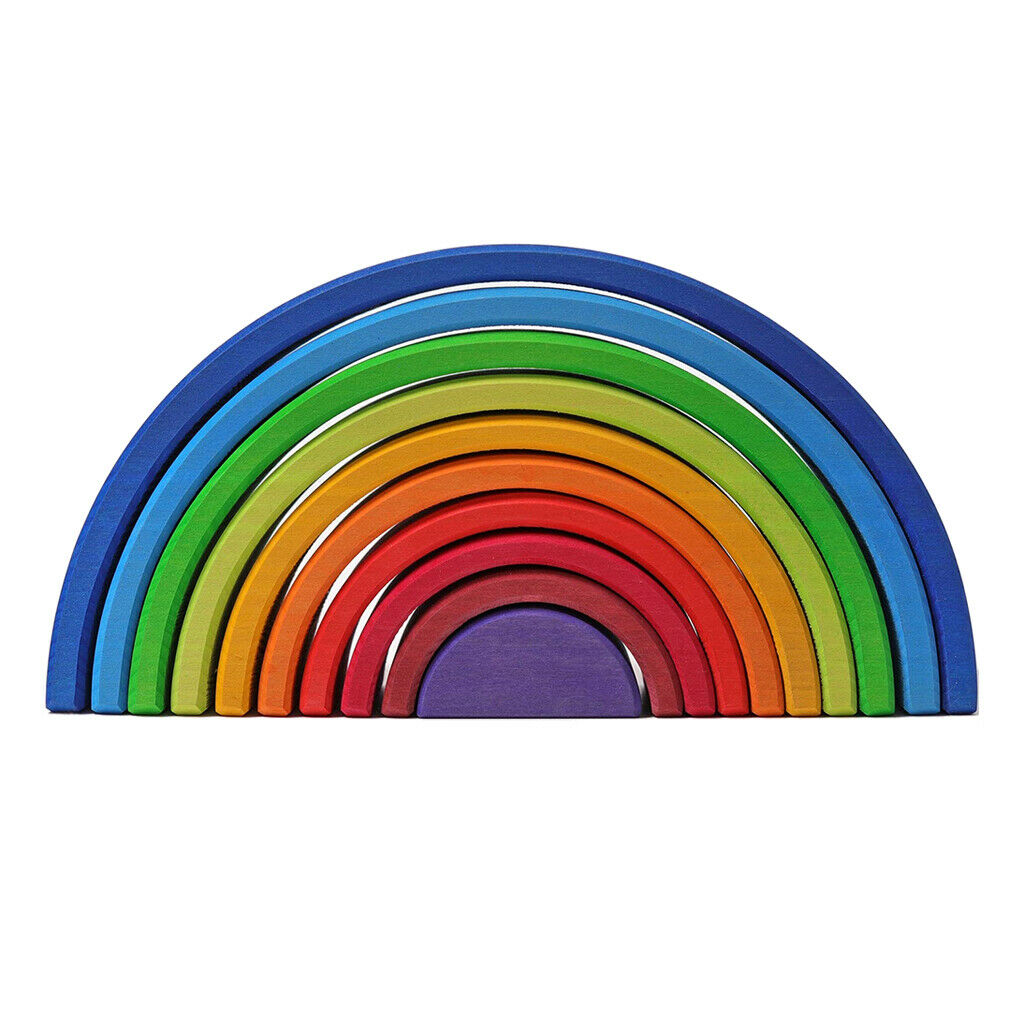 Wooden Rainbow Stacking Toddler Montessori Educational Toys Birthday Gifts