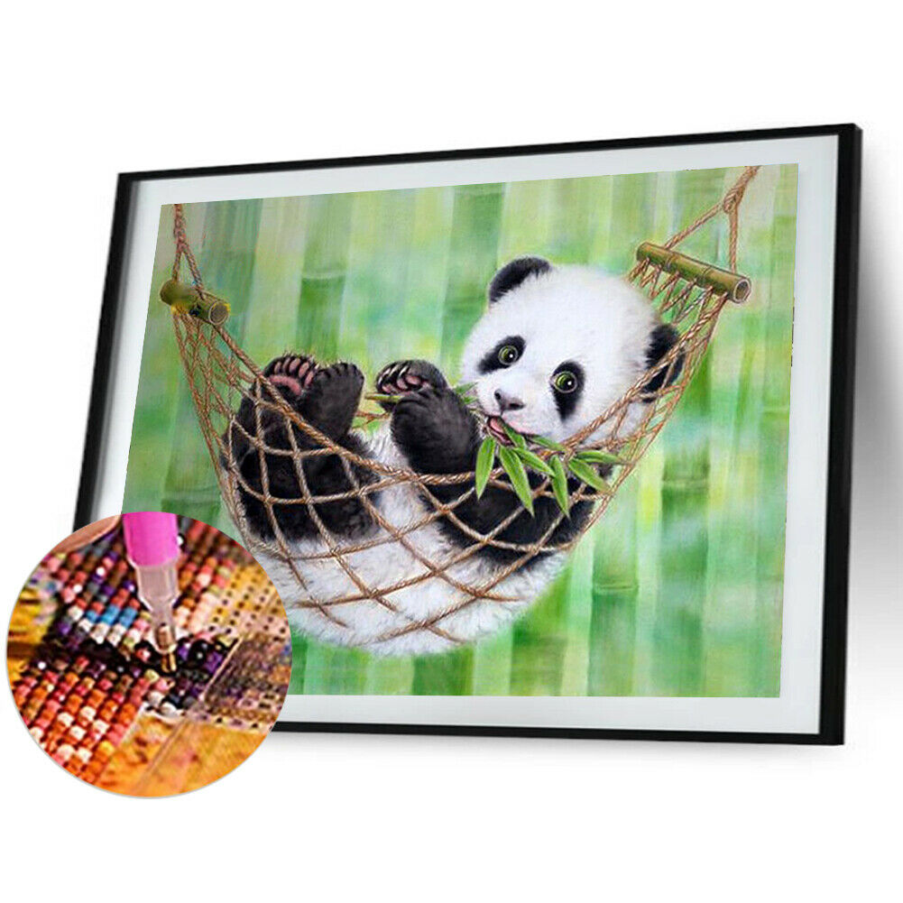 Panda 5D DIY Full Drill Round Diamond Painting Kits Cross Stitch Set @
