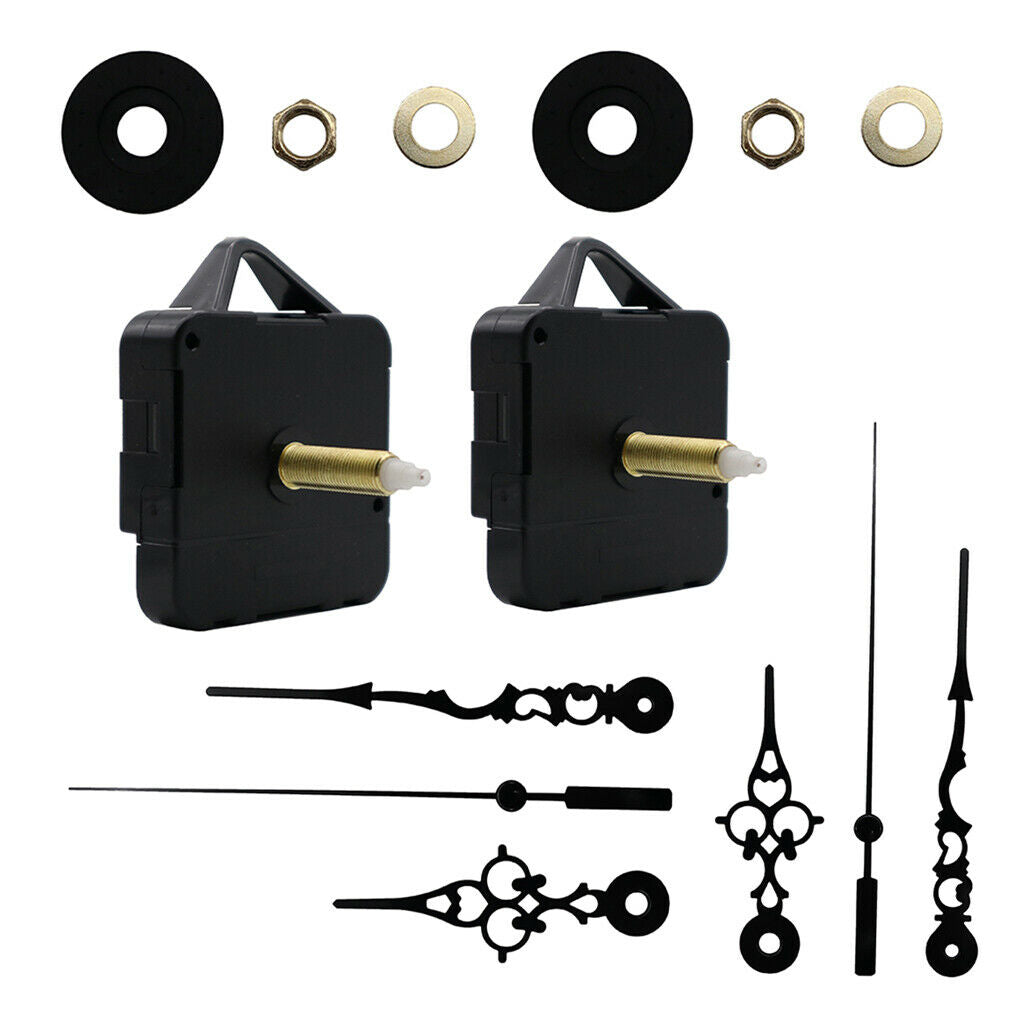 2 Sets of Quartz Wall Clock Movement Mechanism Repair Parts Replacement Kit