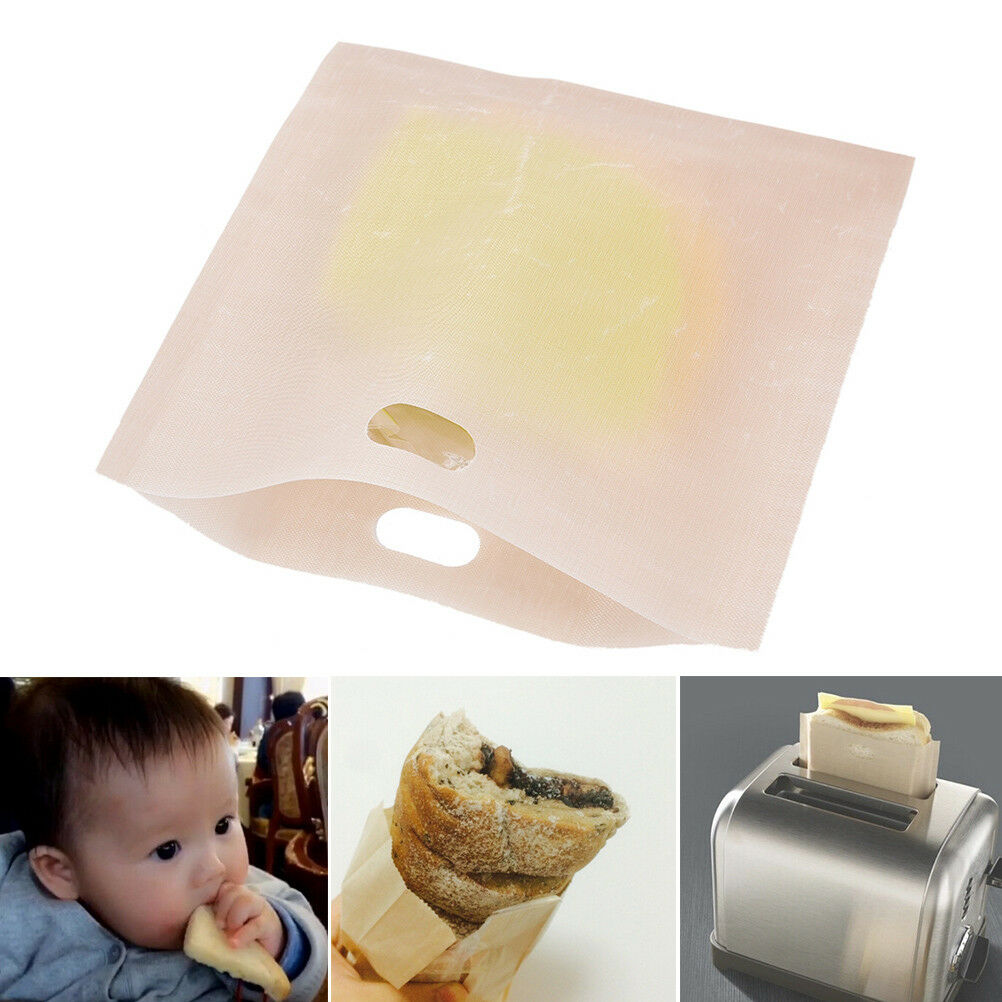 Sandwich Toaster Toast Bags Non-Stick Reusable Safety Heat-Resistant 2pcs DD