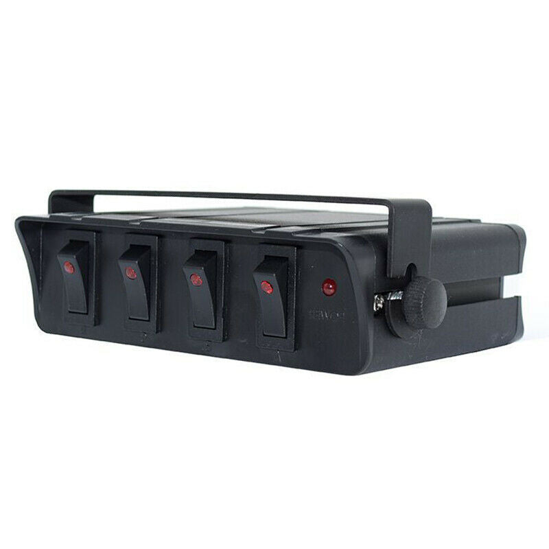12V 4 Gang On/Off Rocker Switch Box Controller Emergency Strobe Light Car Yacht