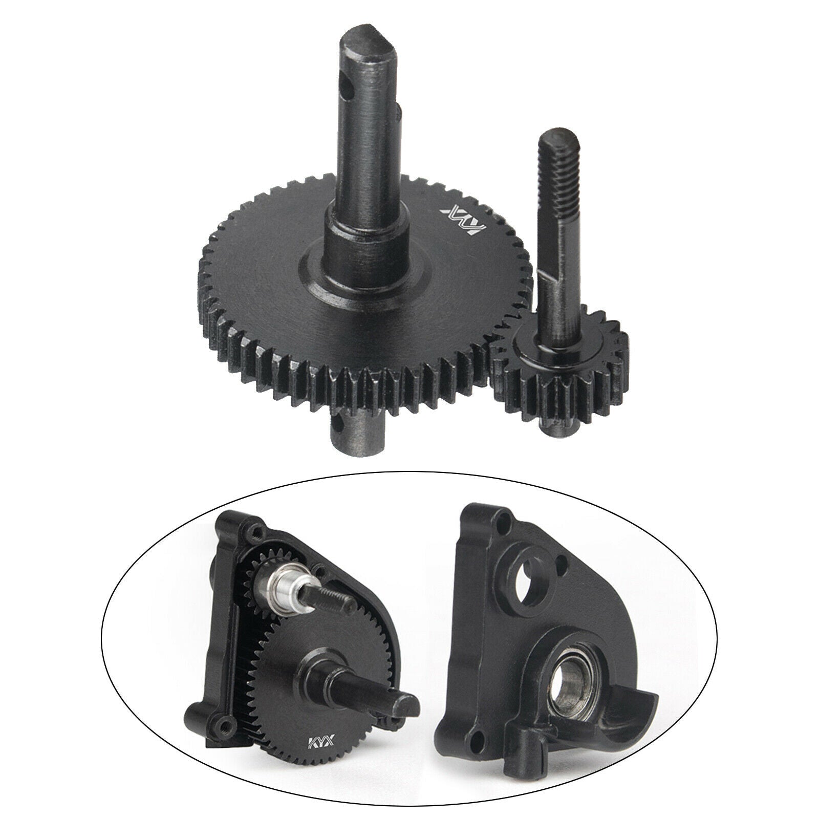Stainless Steel Transmission Box Kits for SCX24 Remote Control Car Black