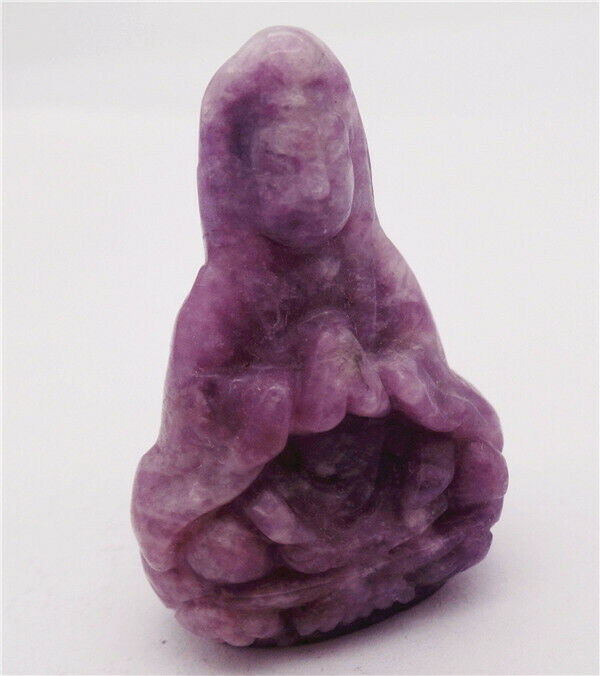 38x26x13mm Natural Amethyst Carved Avalokitesvara Decoration Reiki Statue HH8099