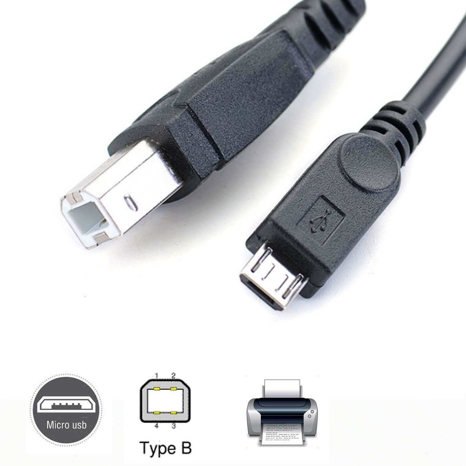 micro usb Male to USB 2.0 B Male Data OTG Cable Phone Electronic piano drum tt