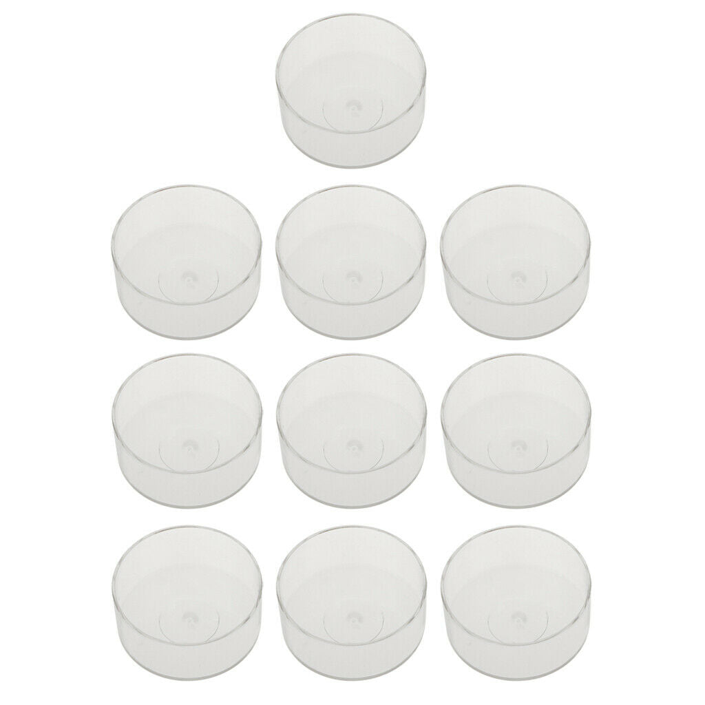 Prettyia 40 Clear Plastic Round Tealight Cup Case + 400x Cotton Candle Wicks
