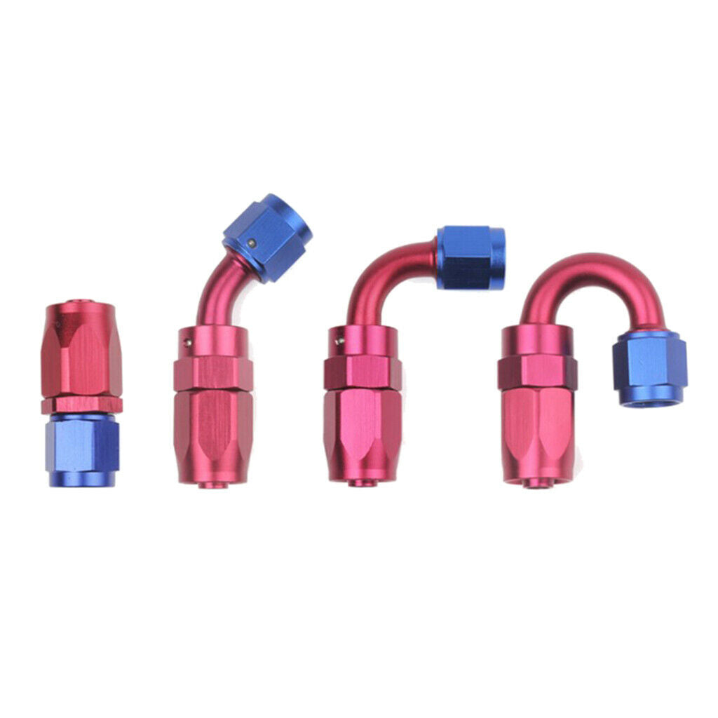 4x Reusable Anoized 6AN Straight Elbow 0 45 90 180 Degree AN6 Hose End