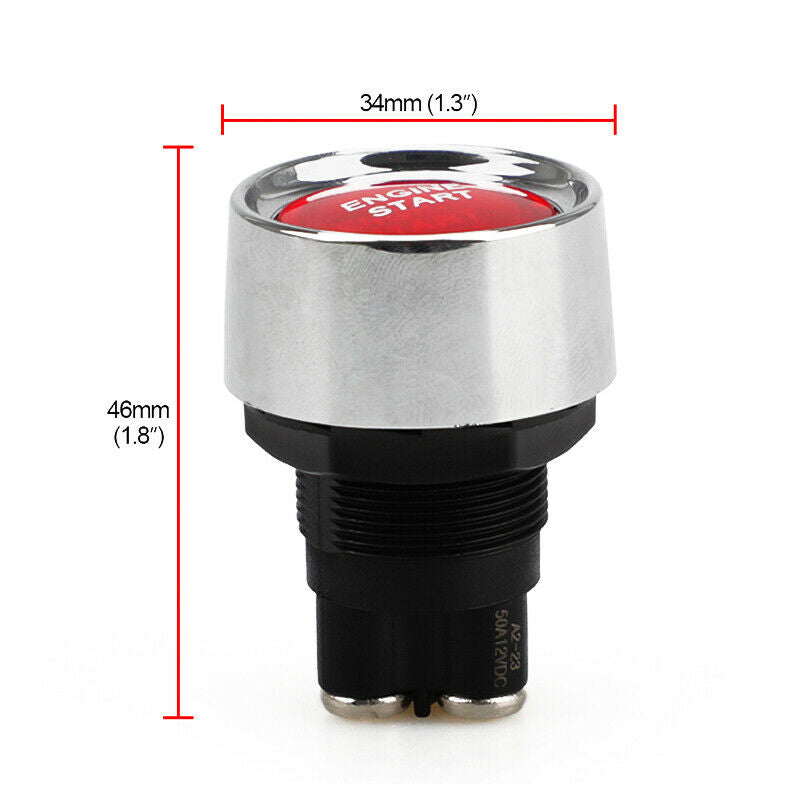 Universal Racing Car Red LED Illuminated Engine Start Switch Push Button Starter
