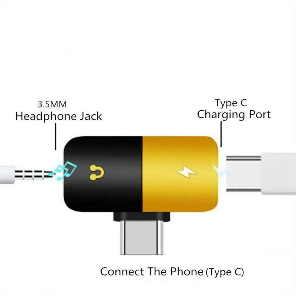 Mini Capsule Pill Shape Charging Type C to Earphone 3.5mm Audio Adapter Splitter