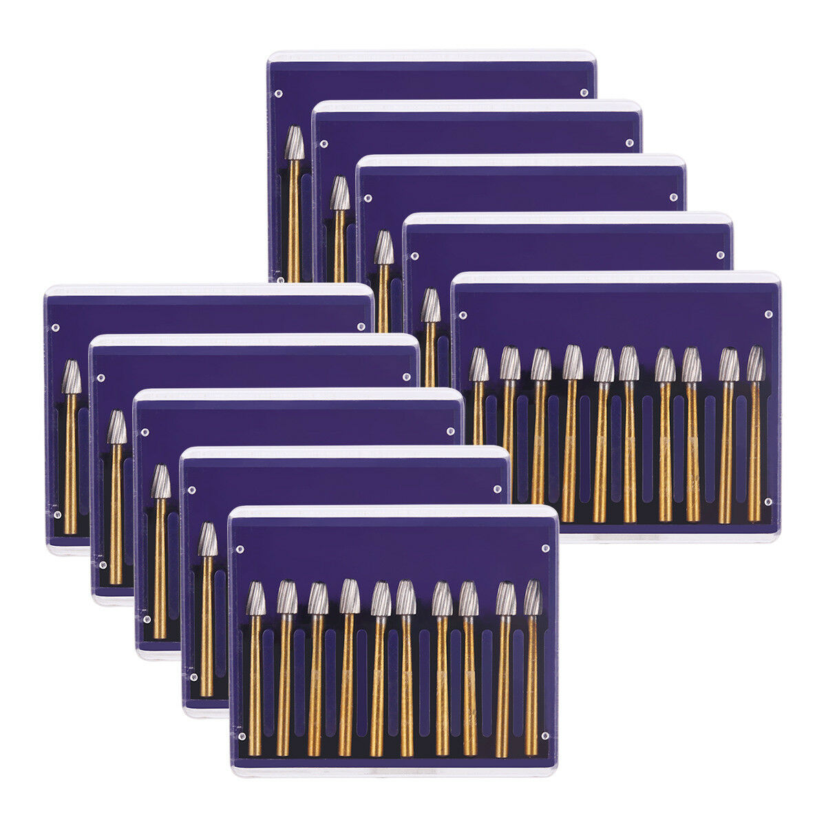 3X Dental Tungsten Steel Carbide Burs FG7408 Titanium Coated Trimming &Finishing