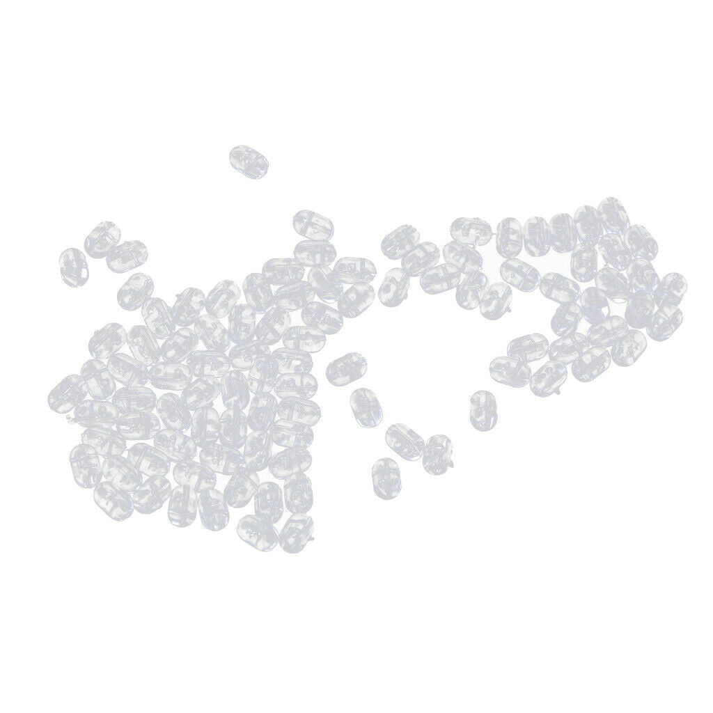 300 Pieces Fishing Beads Plastic Oval Beads Double Pearls Drill Cross Clear