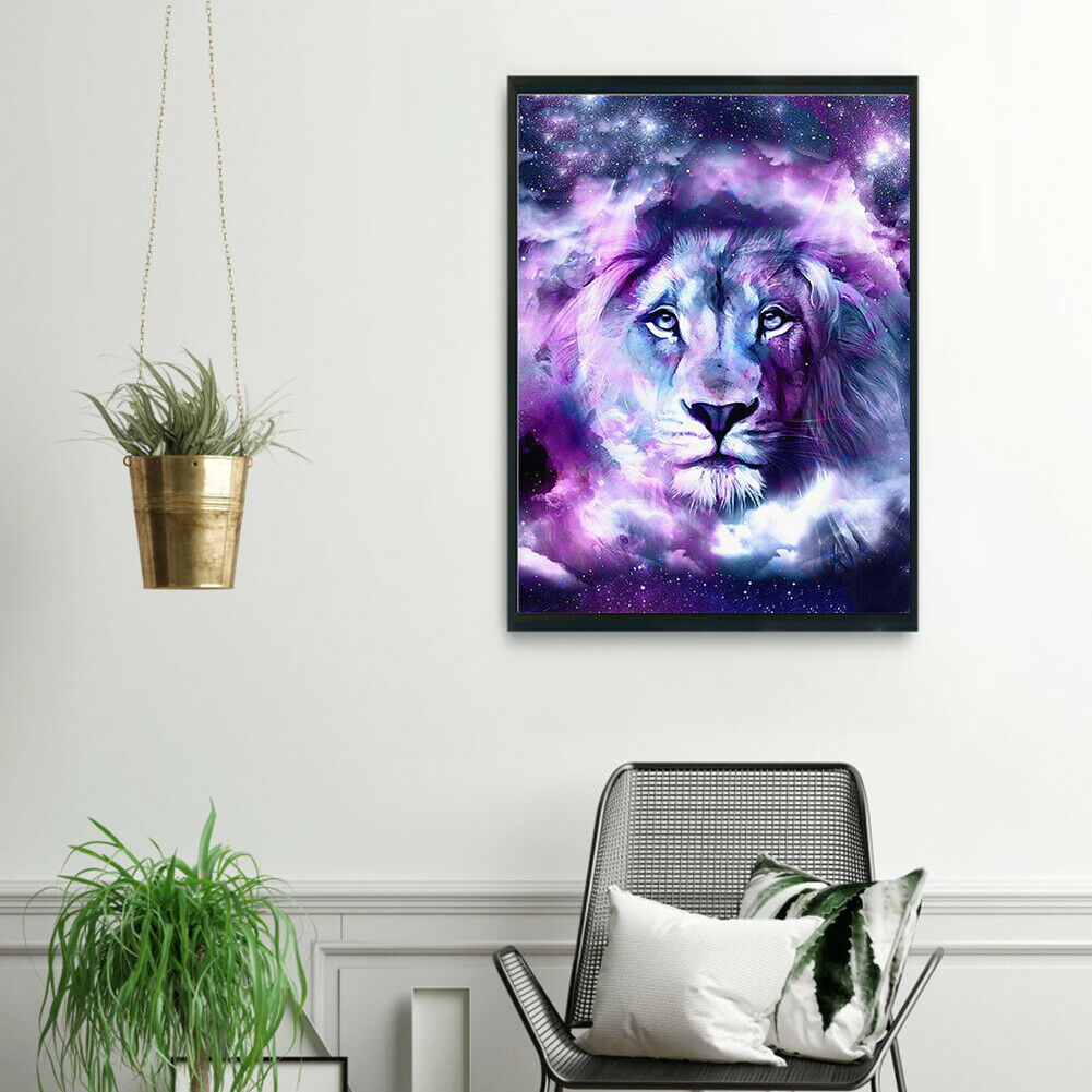 5D DIY Full Drill Colorful Lion Diamond Painting Rhinestone Canvas Picture  @