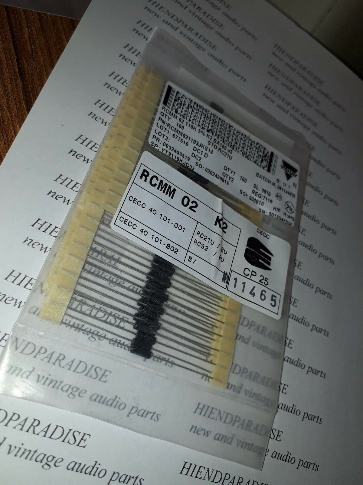 50pcs DALE RCMM 02 110K 5% HI END METAL FILM RESISTORS FOR AUDIO!