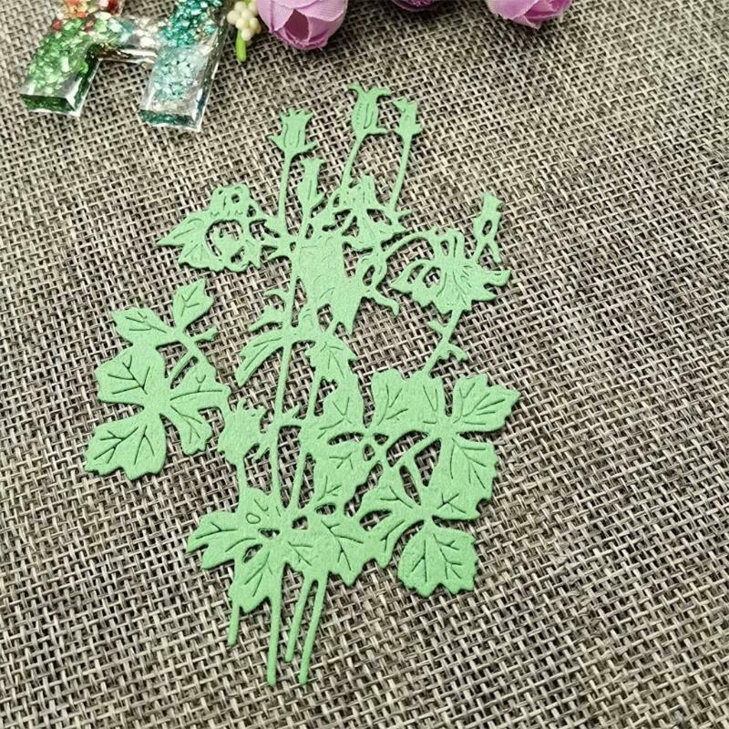 Flower with Leaves Carbon Steel Cutting Dies DIY Scrapbooking Photo Album Cards