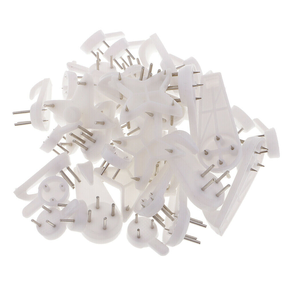 40pcs picture hard wall hooks hanging HOOKS clothes hangers 4 styles