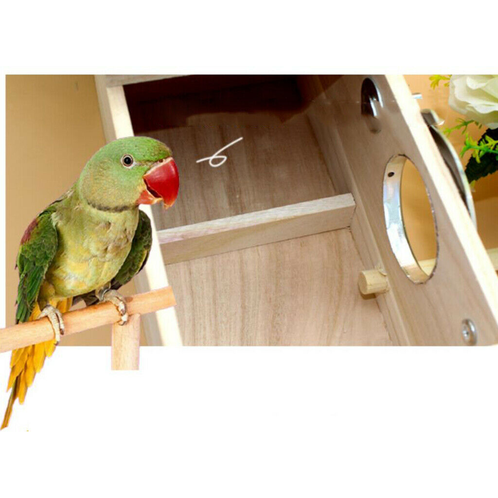 2pcs Wood Bird Box Nest New Breeding Parrot Cockatiels Swallows Nest Outdoor