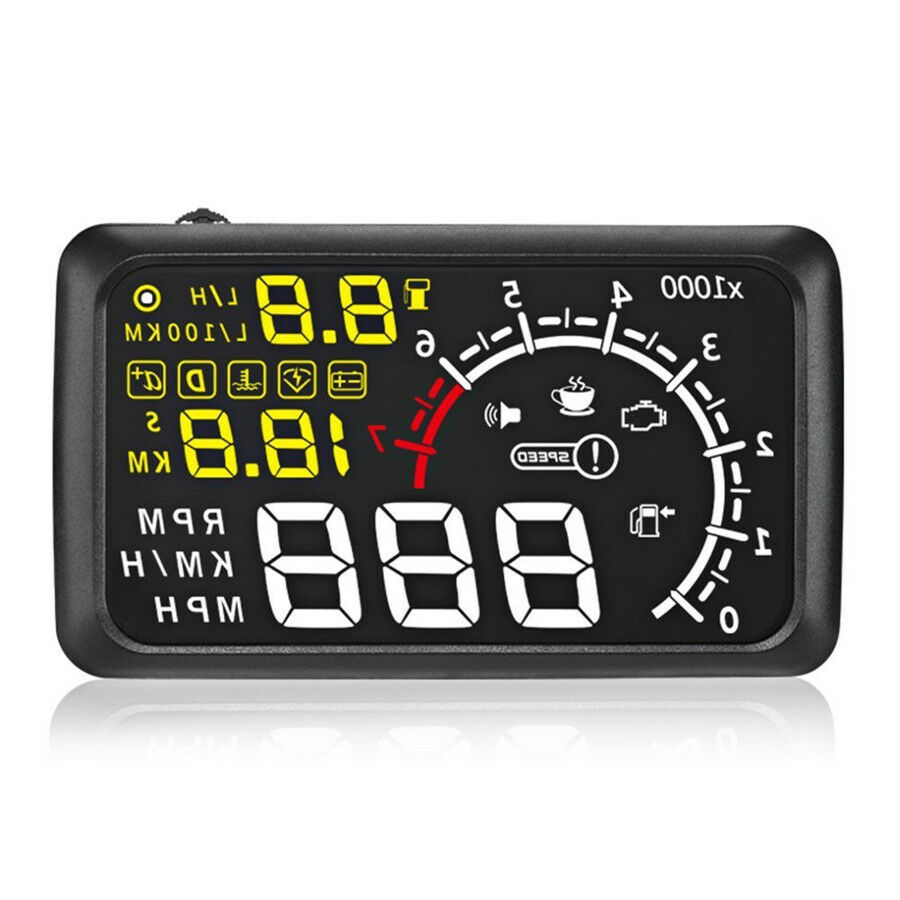 Car LCD 5.5" HUD Head Up Display OBD2 II Speedometers Engine Over Speed Warning