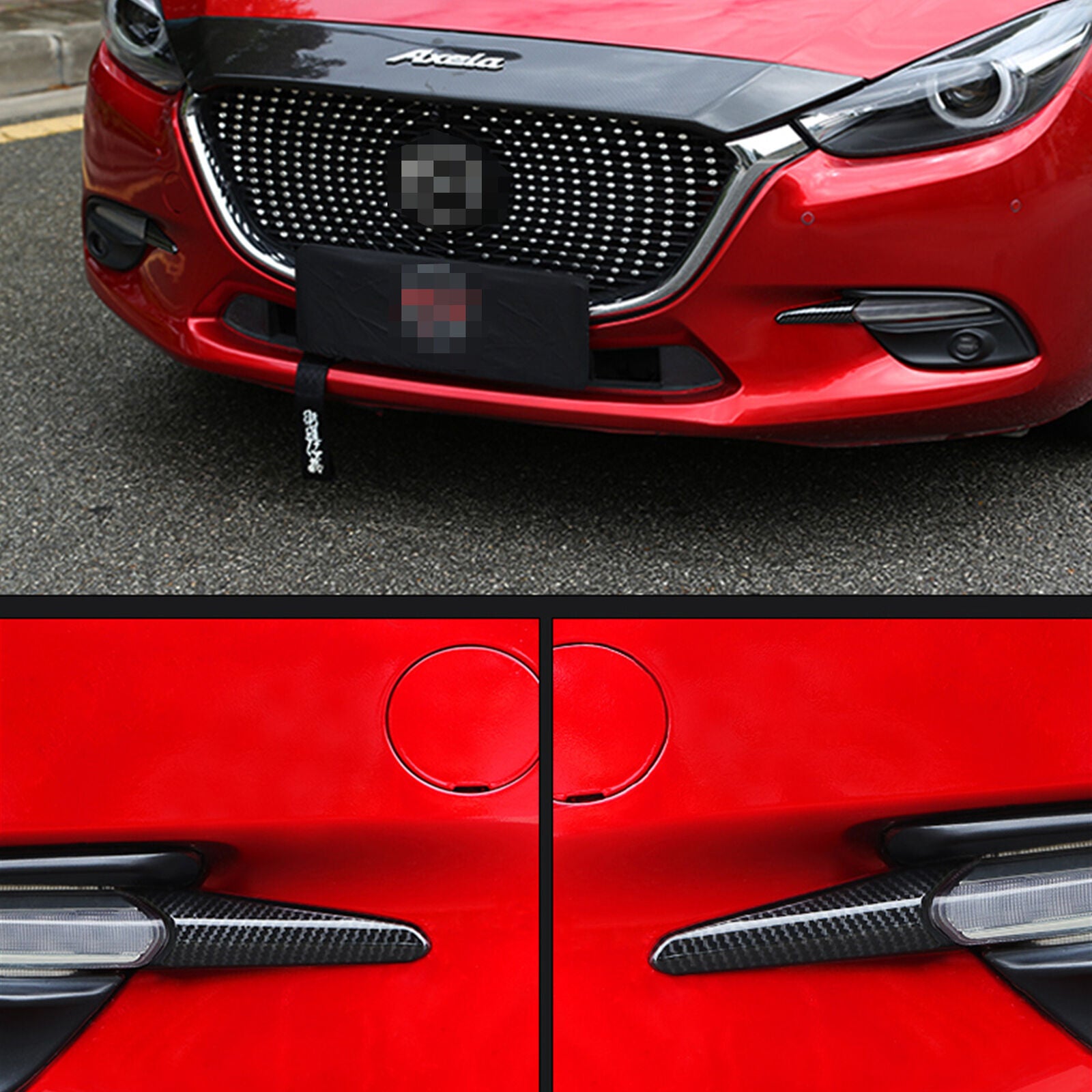 For 2017-2018 Mazda 3 Carbon Fiber Look Turn Signal Light Molding Trim Cover