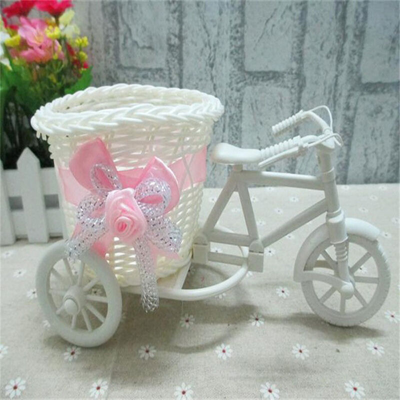 Plastic Tricycle Bike Design Flower Basket Container For Home Wedding Dec.l8